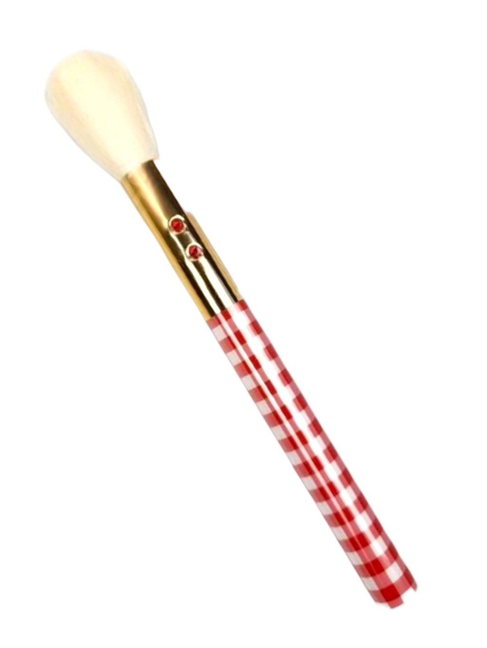 SLMISSGLAM Gingham Face Brush With red gingham handle And crystal embellishment